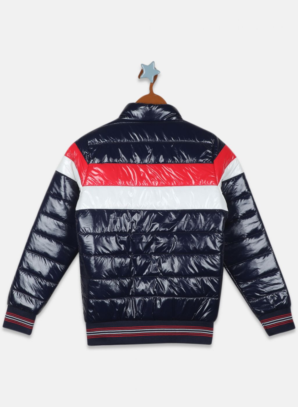 Boys NAvy Blue Solid Jacket