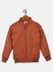 Boys Orange Self Design Jacket