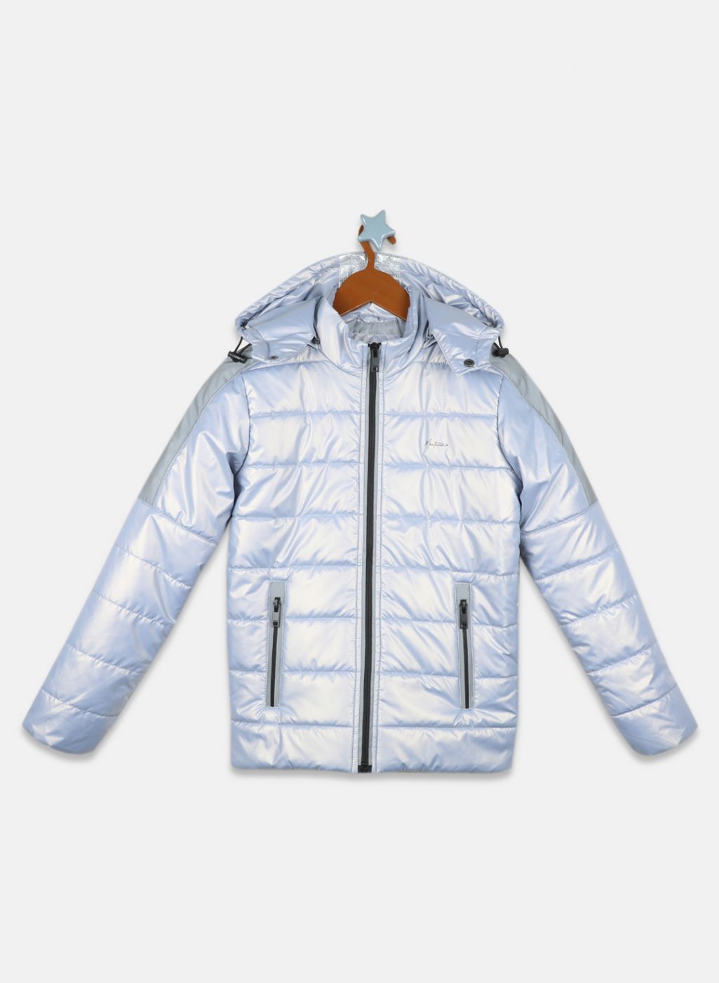 Boys Grey Solid Jacket