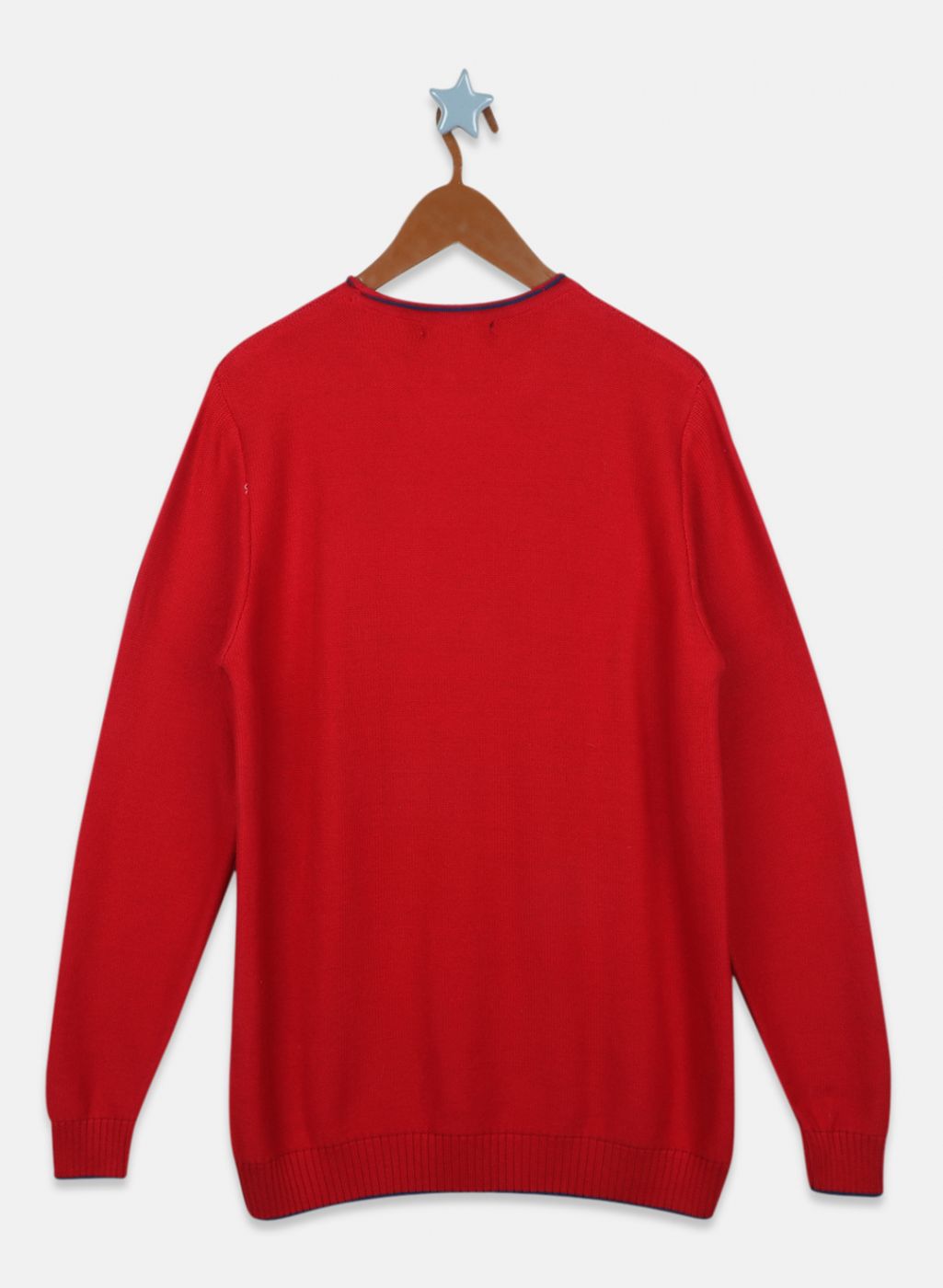 Boys Red Solid Pullover