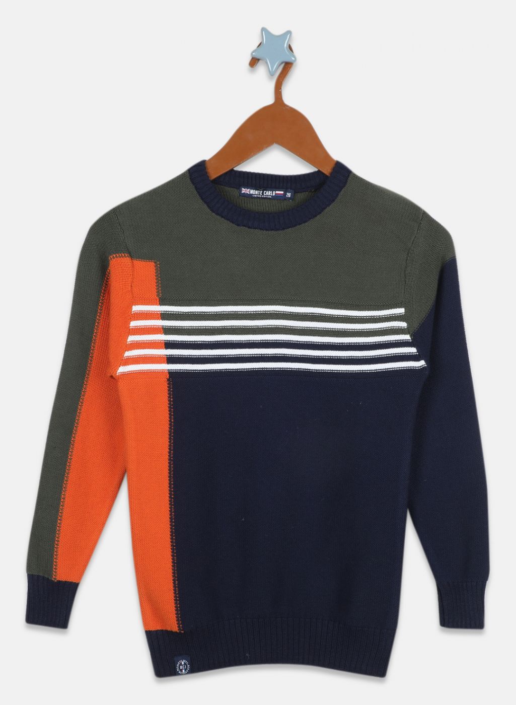 Boys NAvy Blue Solid Pullover
