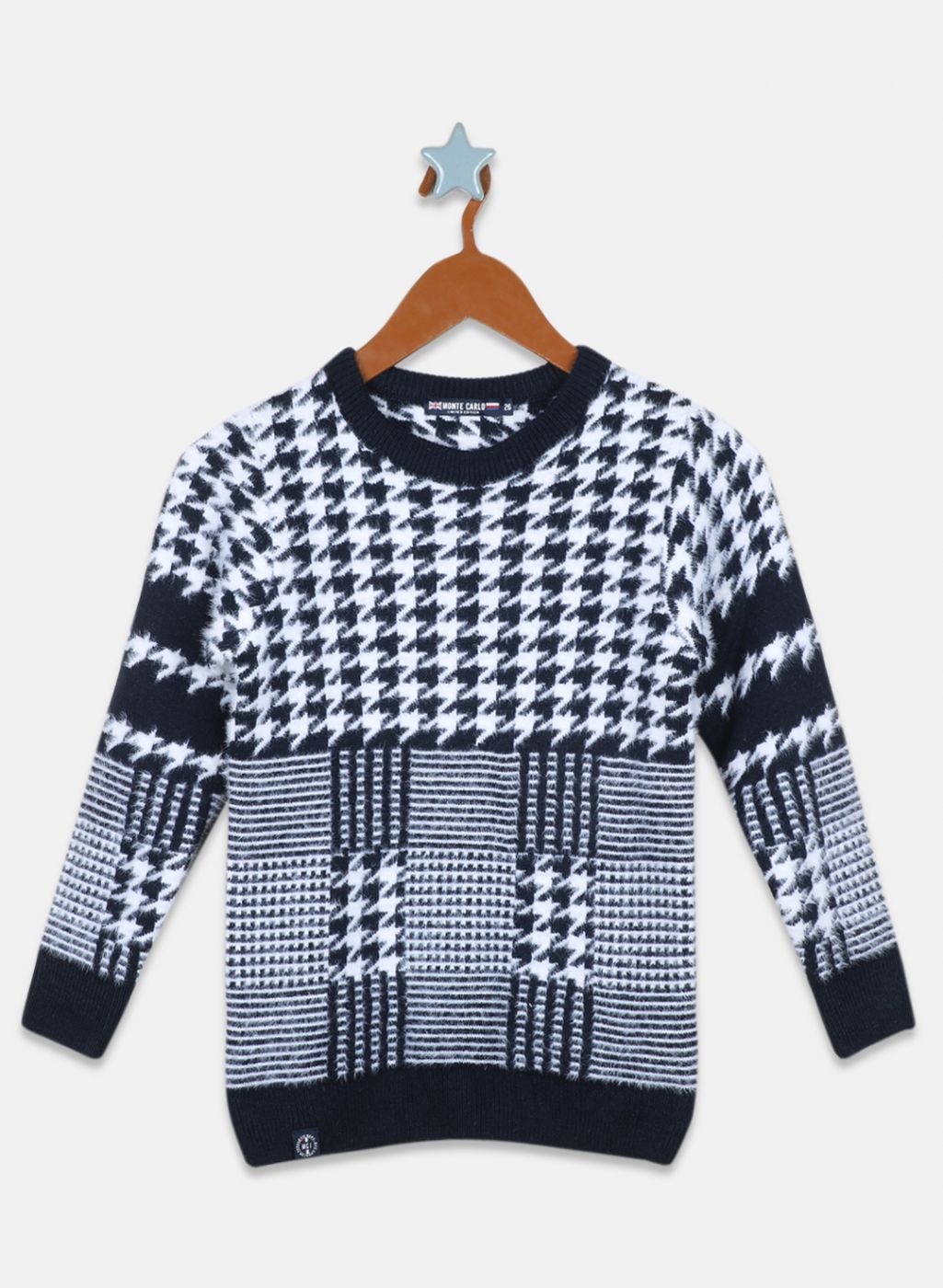 Boys NAvy Blue Jaquard Pullover