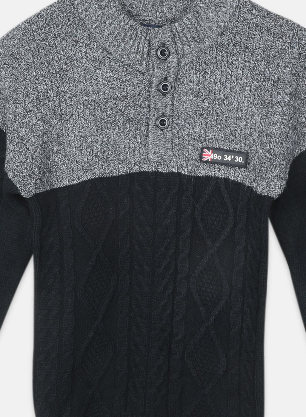 Boys Black Printed Pullover