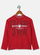 Boys Maroon Printed T-Shirt