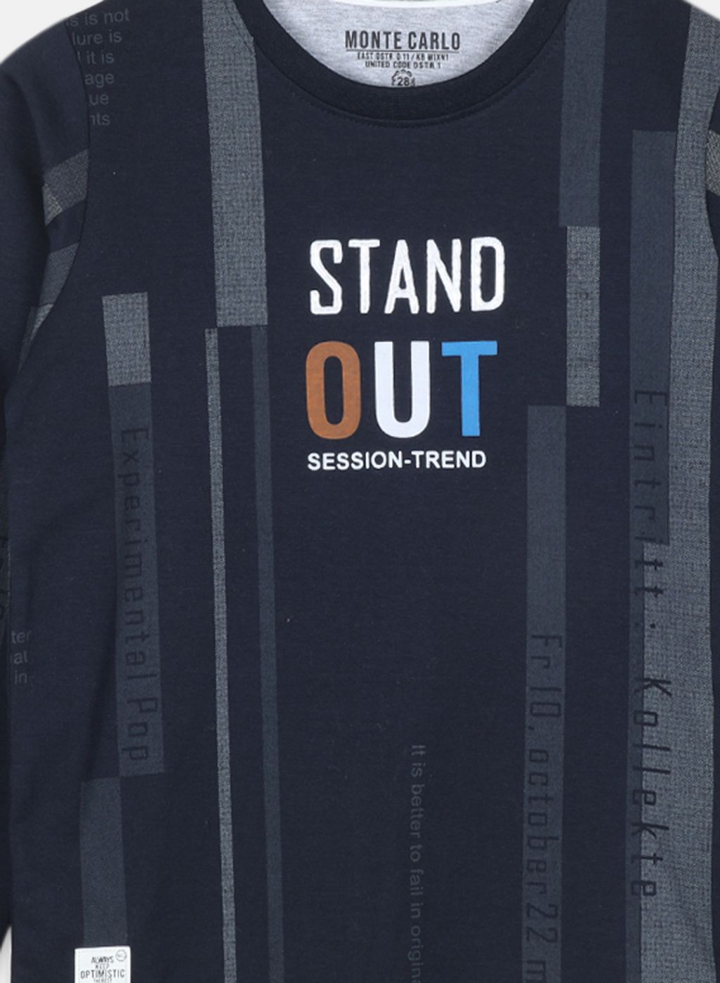 Boys Navy Blue Printed T-Shirt