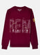 Boys Maroon Printed Sweatshirt