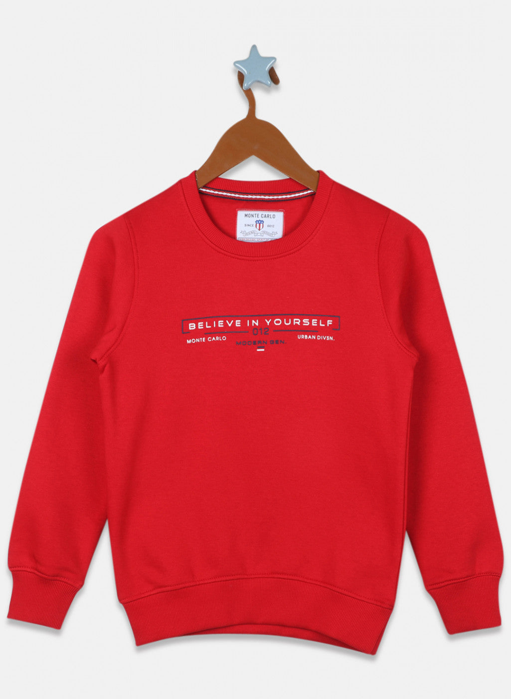 Boys Red Printed Sweatshirt