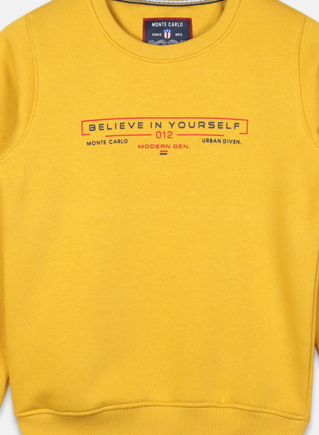 Boys Mustard Printed Sweatshirt