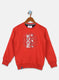Boys Orange Printed Sweatshirt