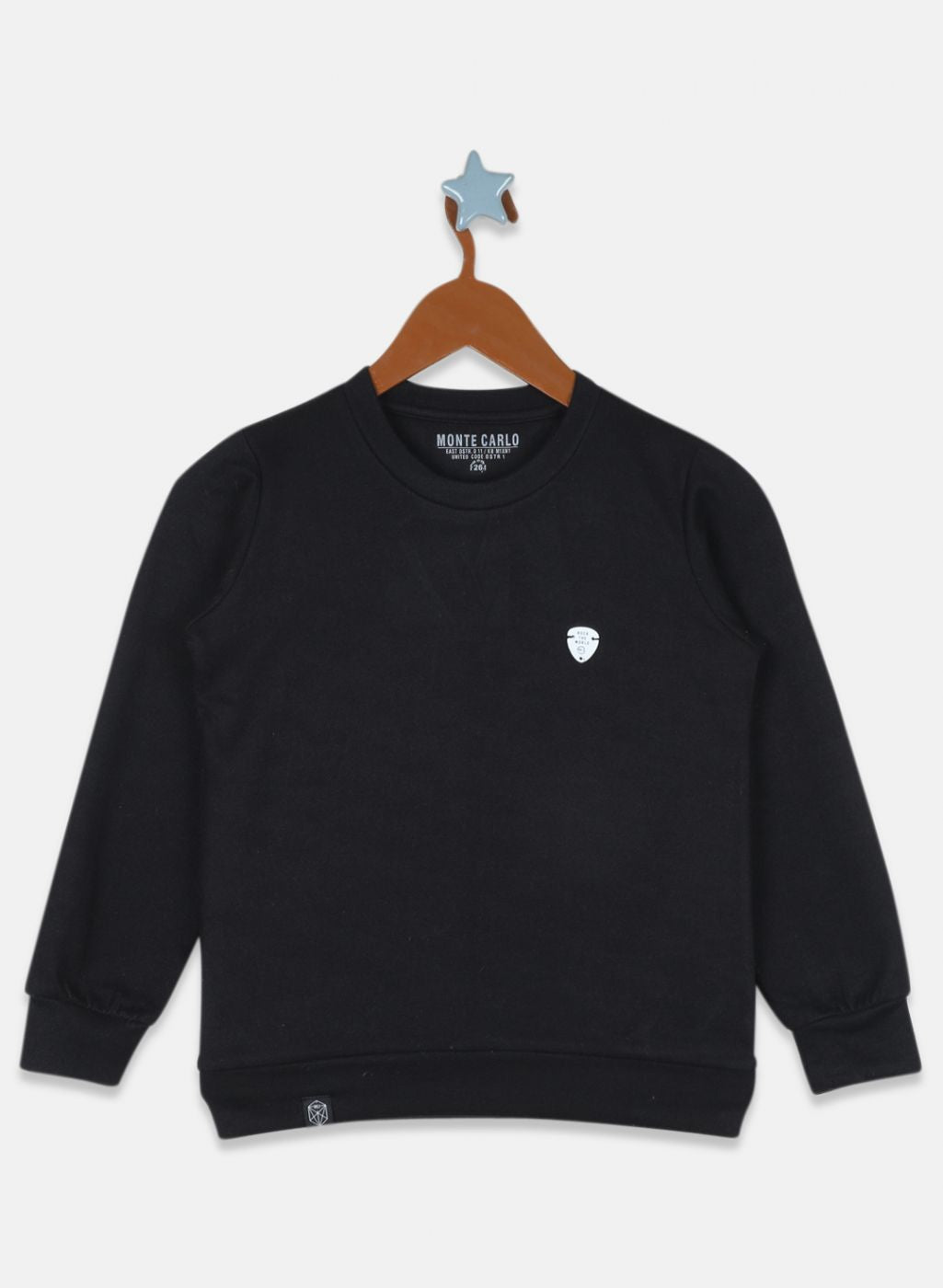Boys Black Solid Sweatshirt