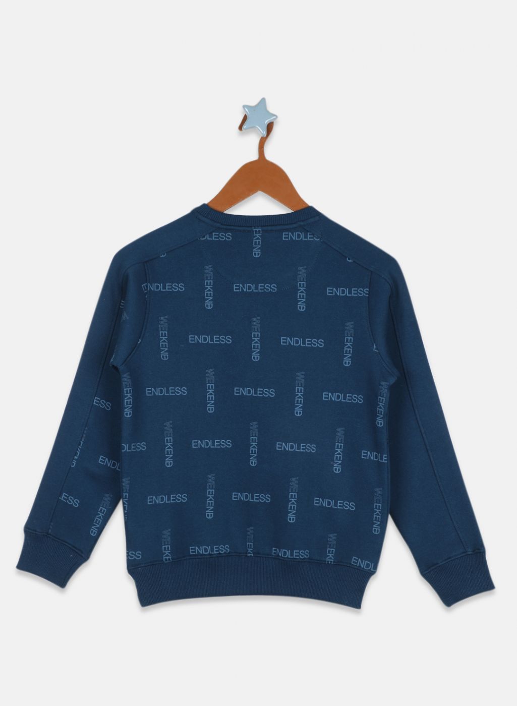 Boys Blue Printed Sweatshirt