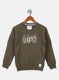 Boys Olive Printed Sweatshirt