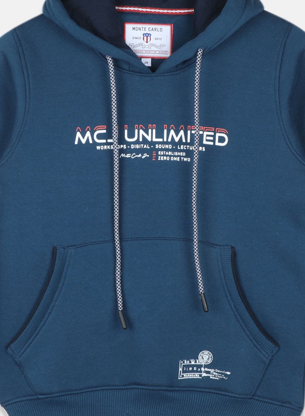 Boys Teal Blue Printed Sweatshirt