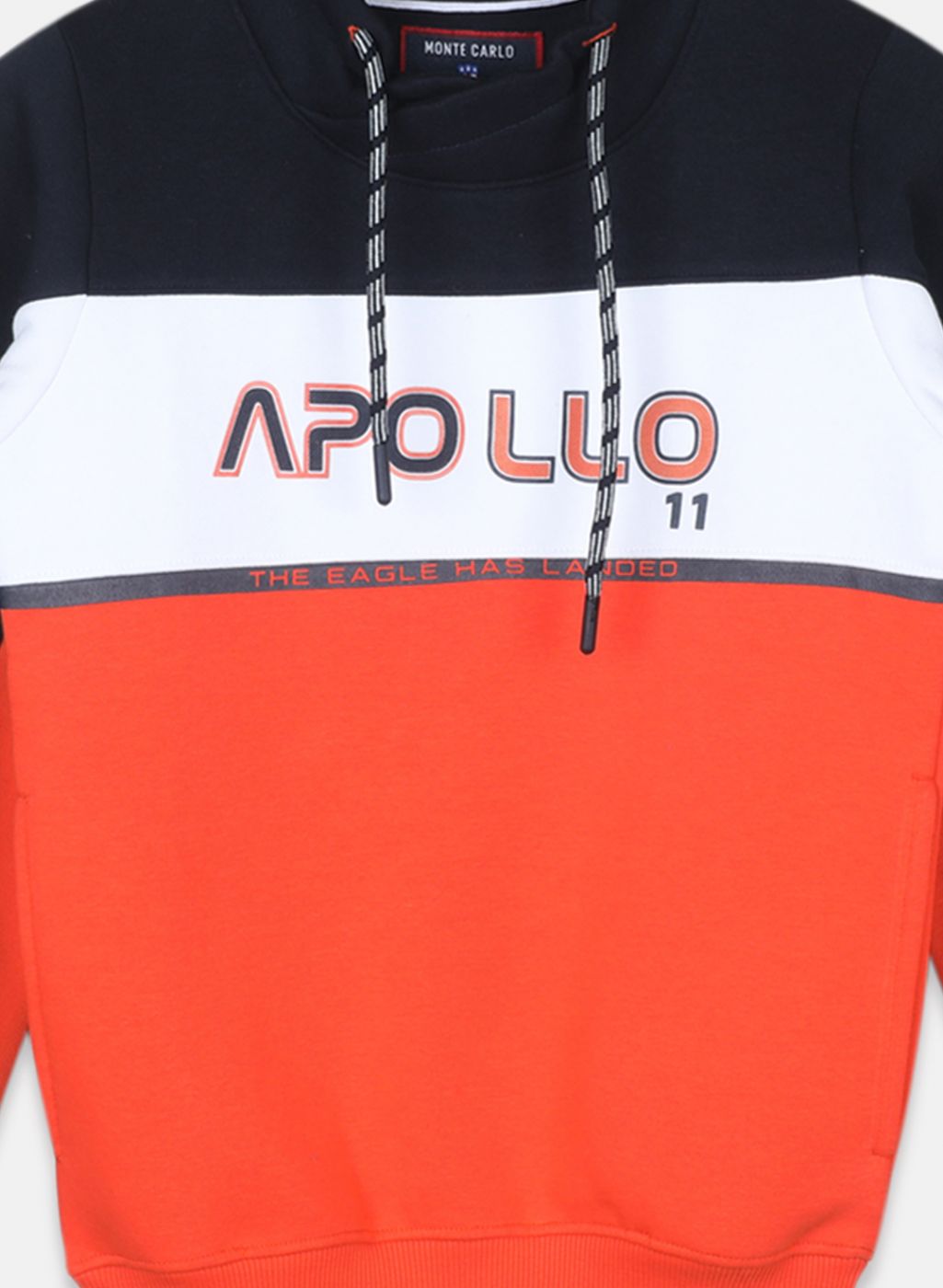 Boys Orange Printed Sweatshirt