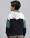 Boys Navy Blue Printed Hooded Full Sleeve Sweatshirt