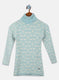 Girls Aqua Blue Jaquard Top