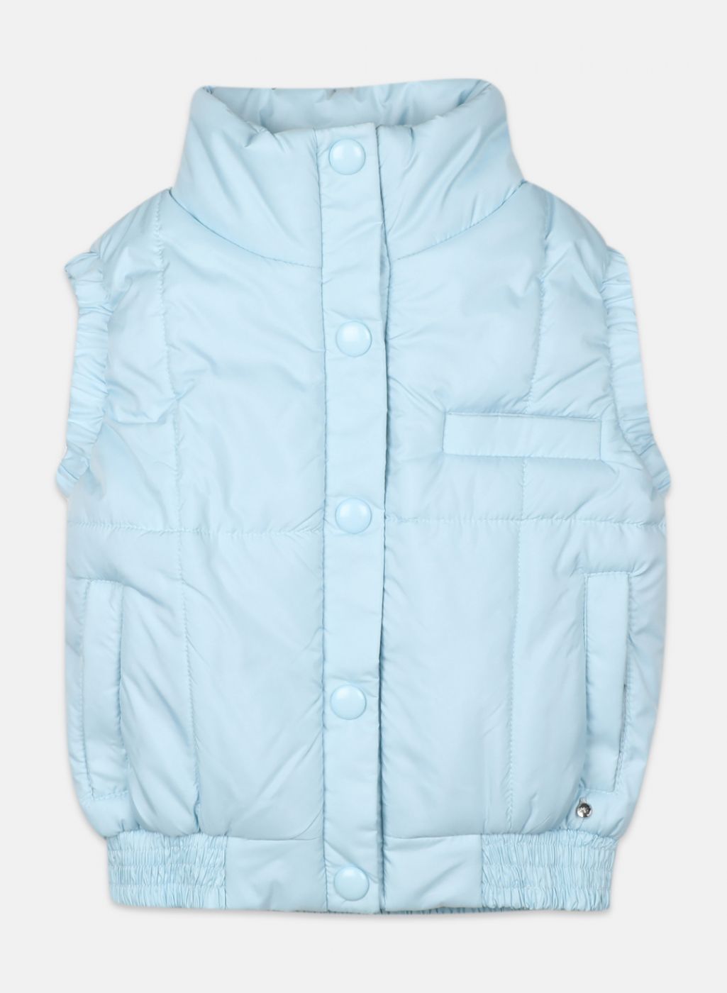 Girls Sky Blue Solid Jacket