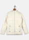 Girls Beige Printed Jacket