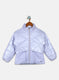 Girls Purple Printed Jacket