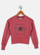 Girls Pink Printed Sweatshirt