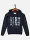 Girls NAvy Blue Printed Sweatshirt