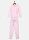 Girls Pink Solid Tracksuit