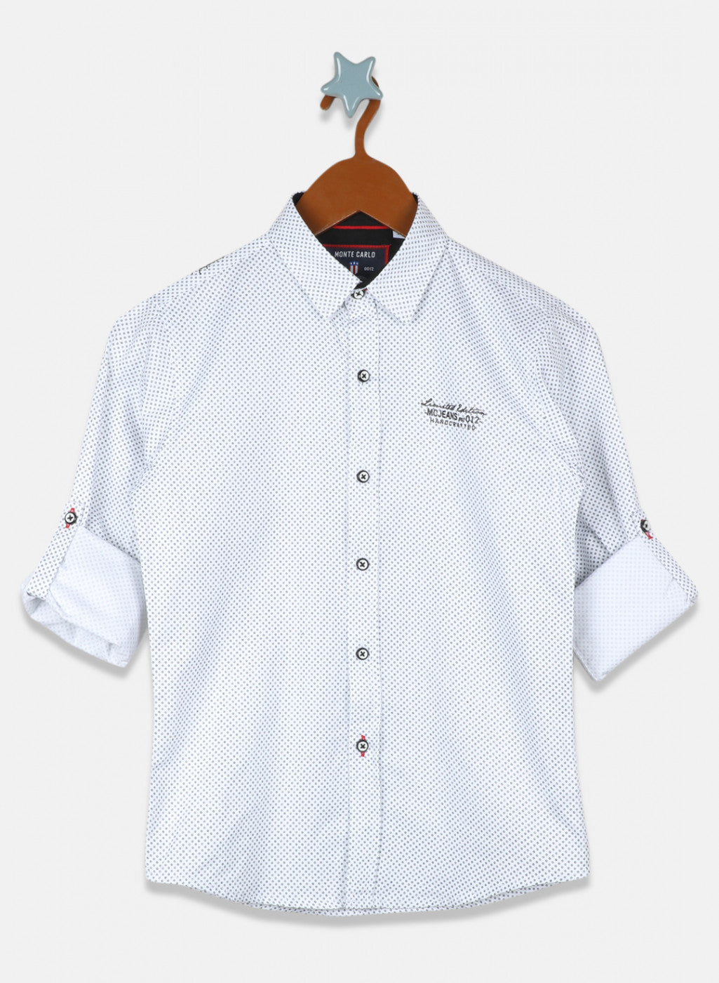 Boys White Printed Shirt