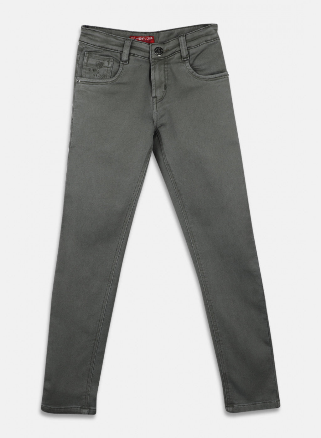Boys Olive Slim Fit Denim