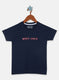 Boys Navy Blue Printed T-Shirt