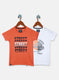 Boys Orange Printed T-Shirt