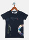 Boys Navy Blue Printed T-Shirt