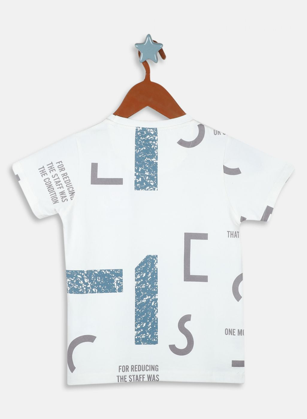 Boys Off White Printed T-Shirt