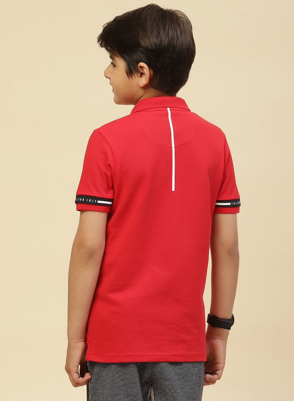 Boys Red Printed T-Shirt