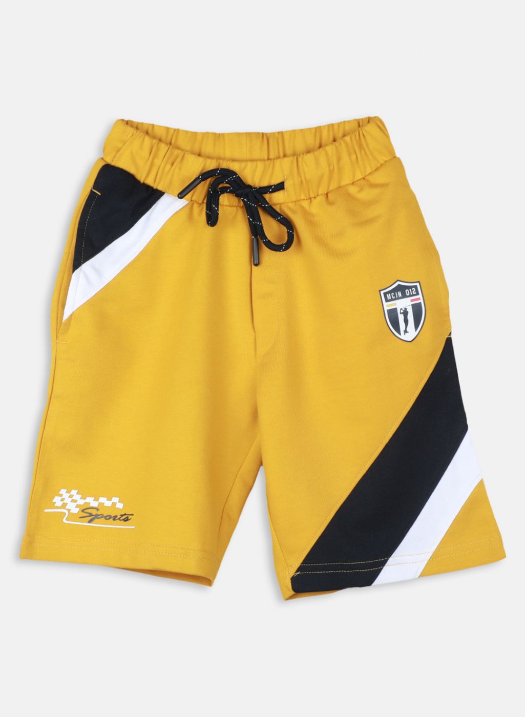 Boys Mustard Printed Bermuda