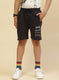 Boys NAvy Blue Printed Bermuda