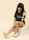Girls Black Printed Top