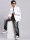 Boys White Solid Stand Collar Full Sleeve Boys Jacket
