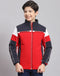 Boys Red Solid Stand Collar Full Sleeve Boys Jacket