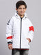 Boys White Solid Hooded Full Sleeve Boys Jacket