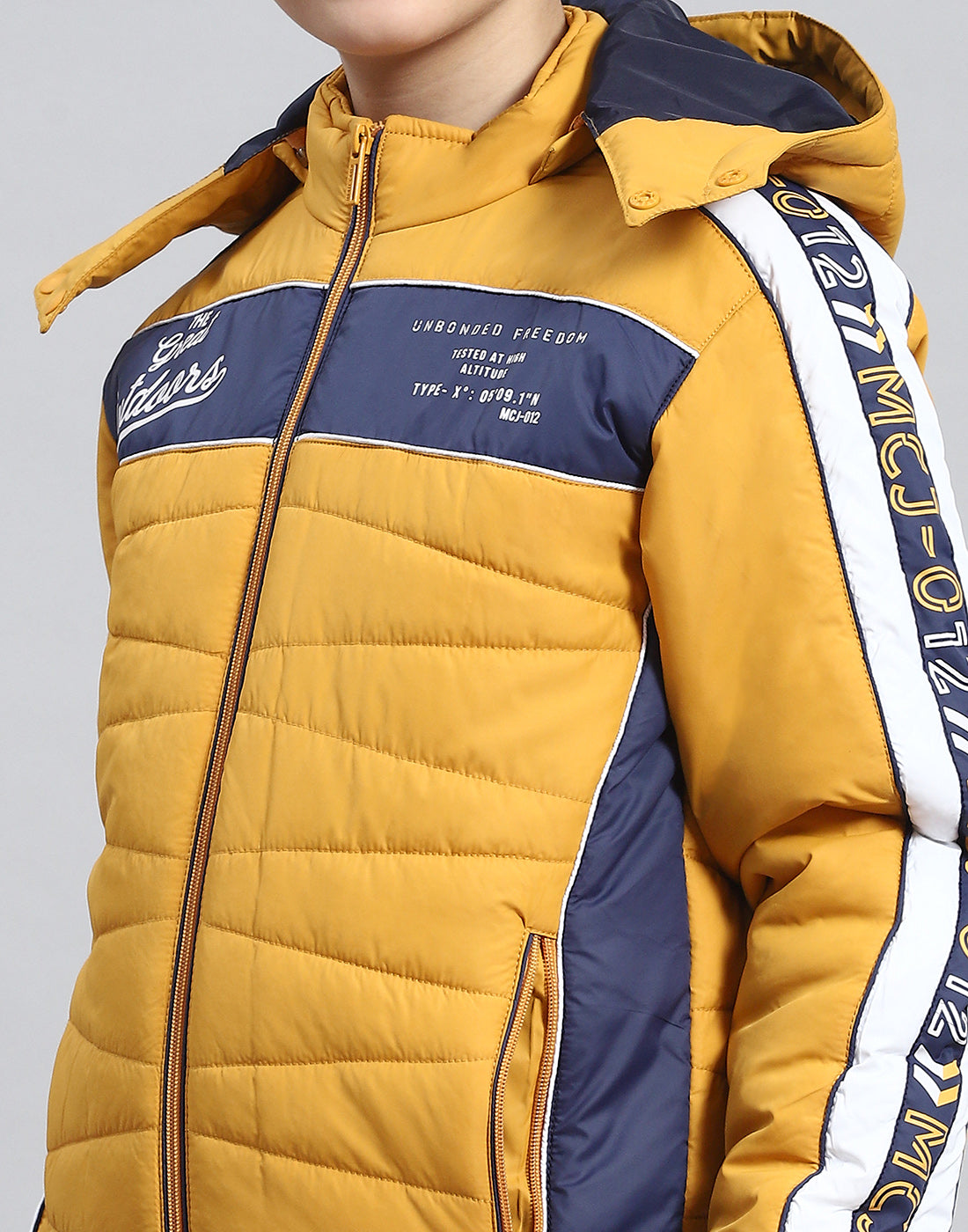 Boys Mustard Solid Hooded Full Sleeve Boys Jacket