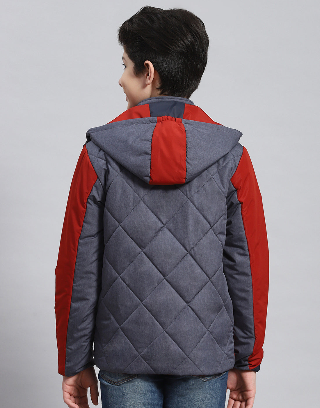 Boys Rust Solid Hooded Full Sleeve Boys Jacket