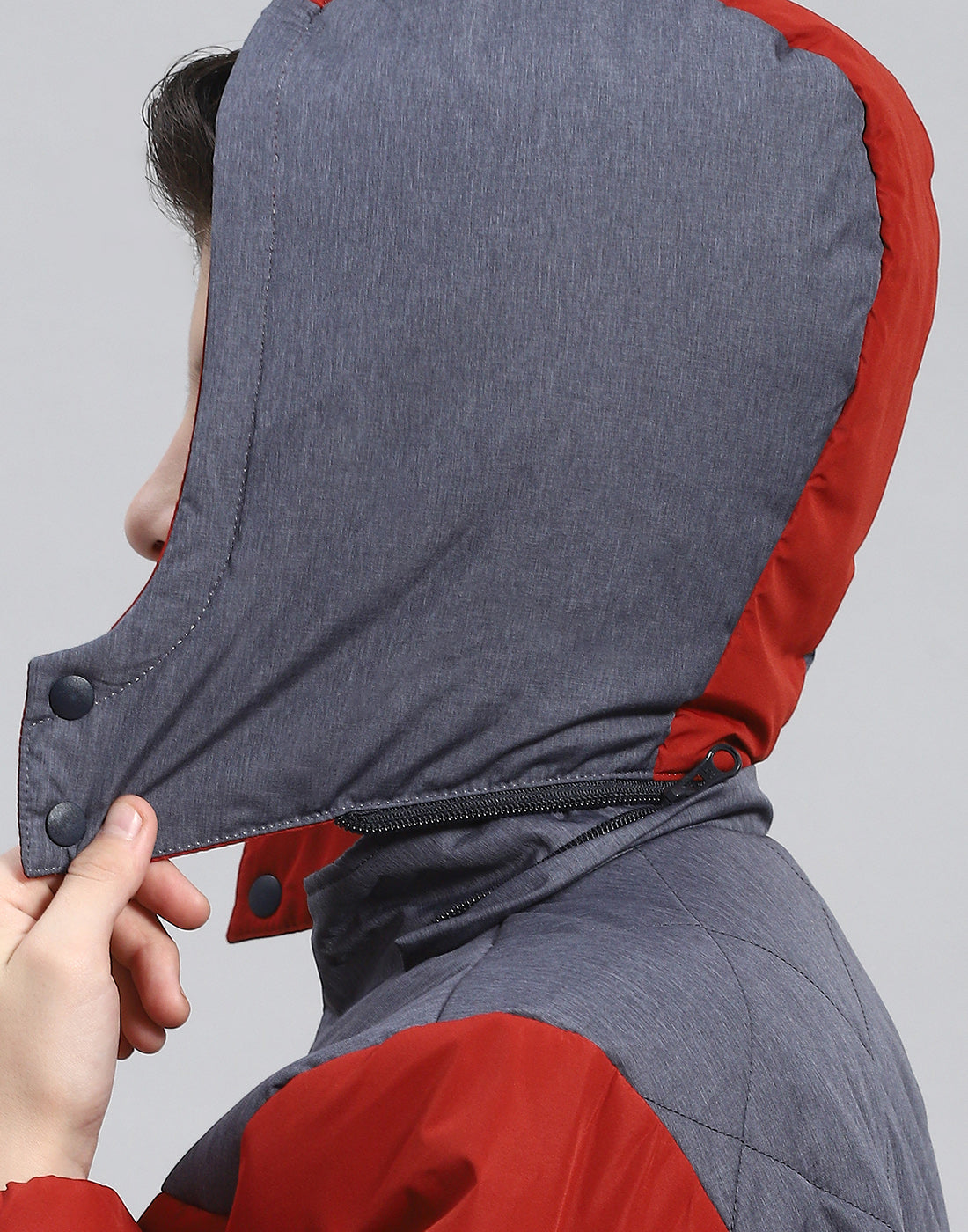 Boys Rust Solid Hooded Full Sleeve Boys Jacket