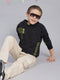 Boys Black Printed Round Neck Full Sleeve Sweatshirt