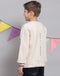 Boys Pink Printed Round Neck Full Sleeve Sweatshirt