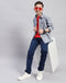 Boys Blue Stripe Spread Collar Full Sleeve Shirt
