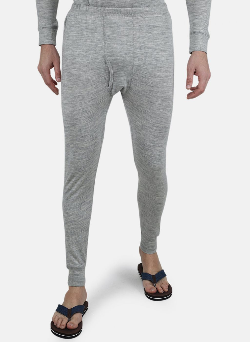 Men Grey Solid Thermal Lower