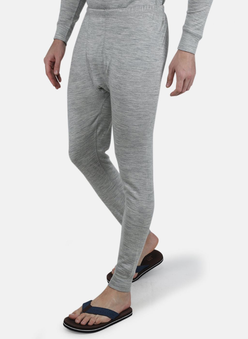Men Grey Solid Thermal Lower