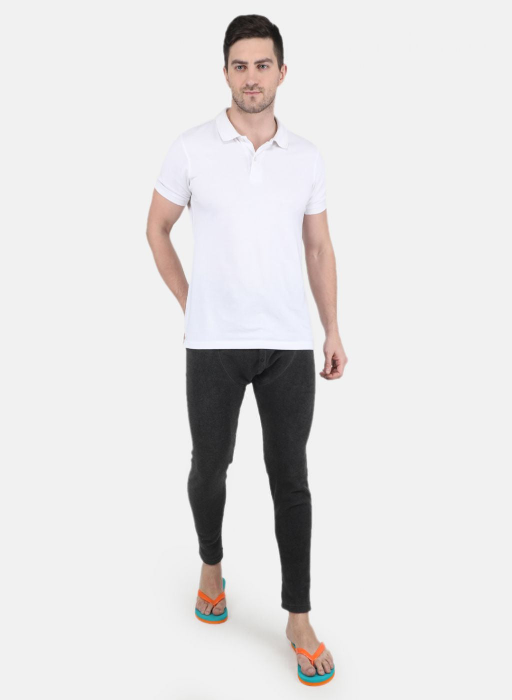 Men Grey Self Design Thermal Lower