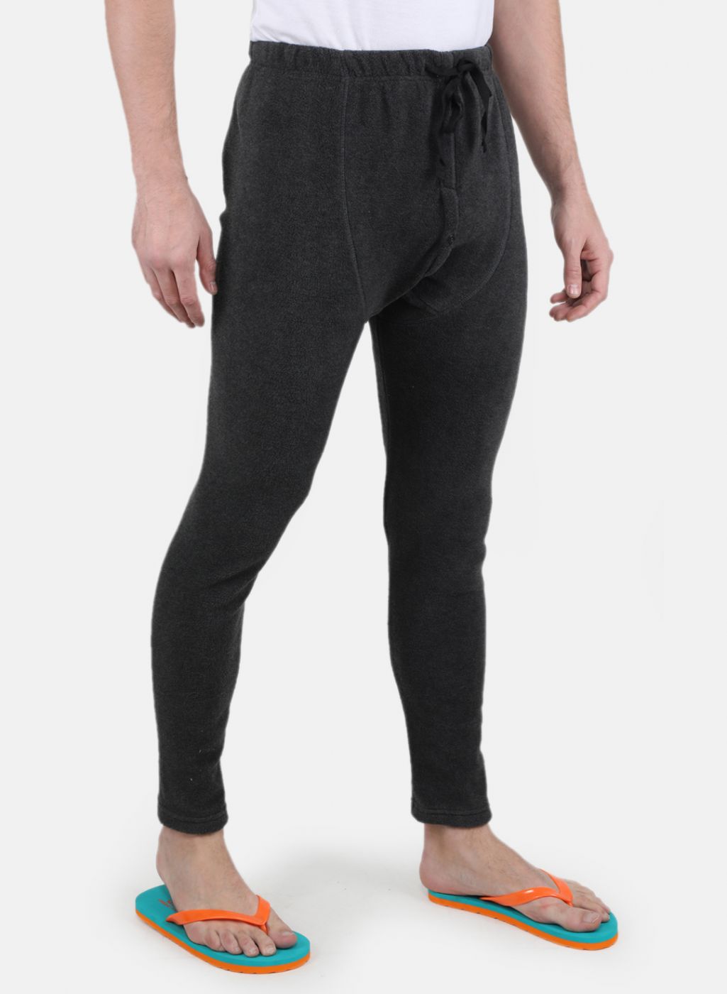 Men Grey Self Design Thermal Lower