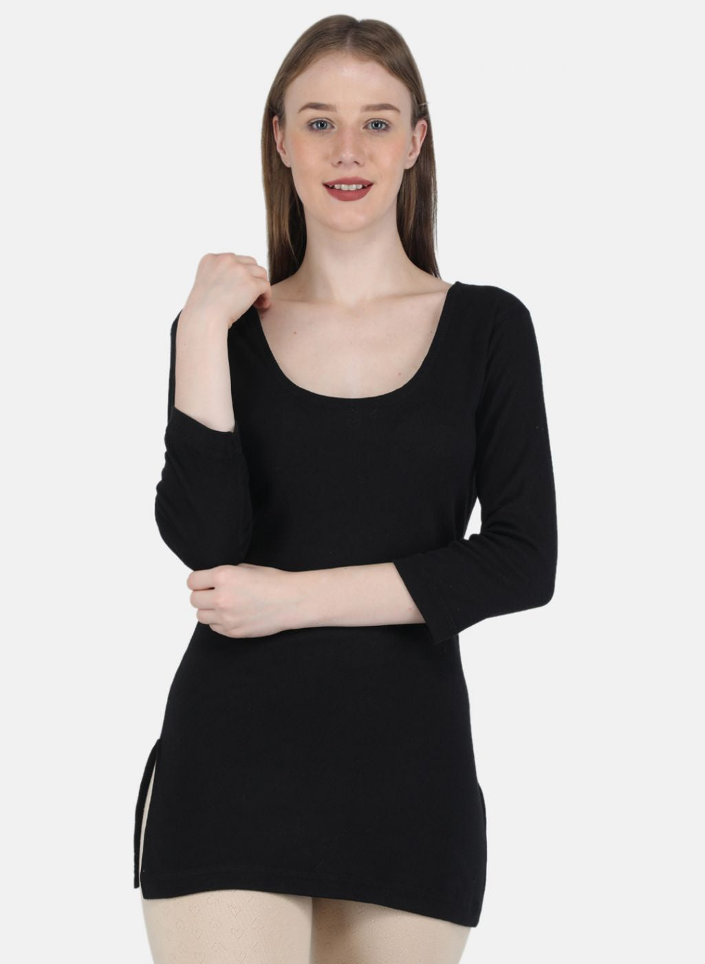 Women Black Solid Thermal Vest